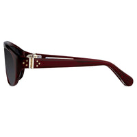 Ann Demeulemeester Sunglasses Bordeaux Red 925 Silver with Blue Lenses AD1C3SUN - Watches & Crystals