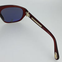 Ann Demeulemeester Sunglasses Bordeaux Red 925 Silver with Blue Lenses AD1C3SUN - Watches & Crystals