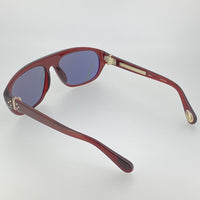 Ann Demeulemeester Sunglasses Bordeaux Red 925 Silver with Blue Lenses AD1C3SUN - Watches & Crystals