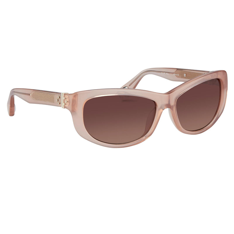 Ann Demeulemeester Sunglasses Cat Eye Blush Pink 925 Silver with Brown Lenses AD29C5SUN - Watches & Crystals