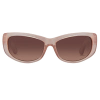 Ann Demeulemeester Sunglasses Cat Eye Blush Pink 925 Silver with Brown Lenses AD29C5SUN - Watches & Crystals