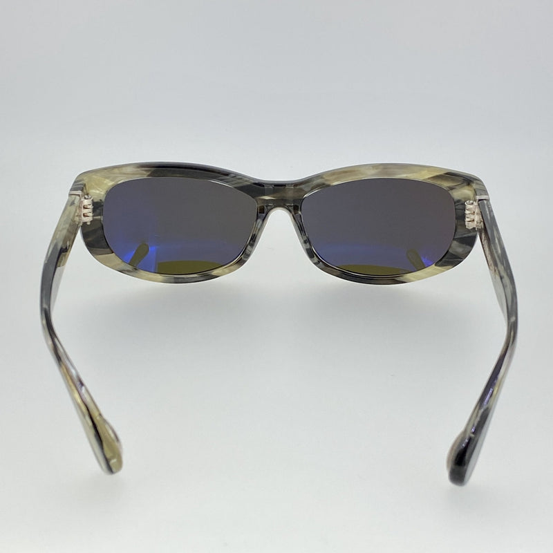 Ann Demeulemeester Sunglasses Cat Eye Horn 925 Silver with Green Lenses Category 3 Dark Tint AD29C3SUN - Watches & Crystals