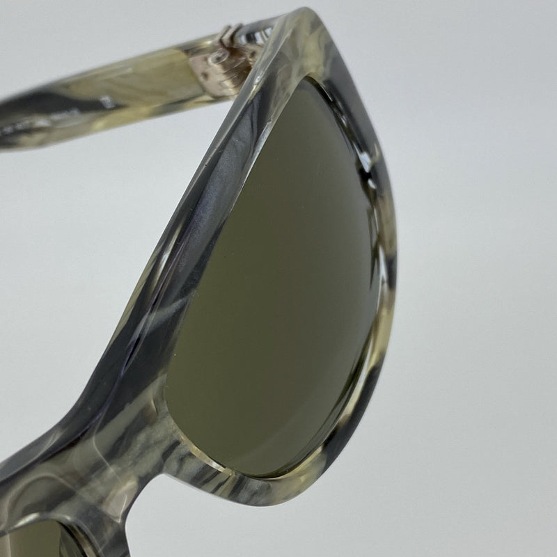 Ann Demeulemeester Sunglasses Cat Eye Horn 925 Silver with Green Lenses Category 3 Dark Tint AD29C3SUN - Watches & Crystals