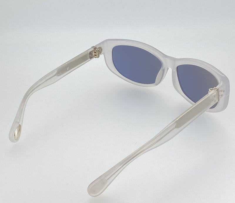 Ann Demeulemeester Sunglasses Cat Eye White 925 Silver with Grey Lenses AD29C4SUN - Watches & Crystals