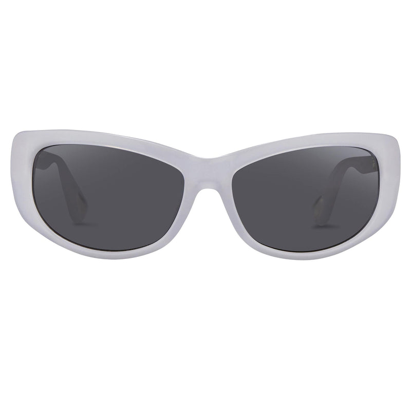 Ann Demeulemeester Sunglasses Cat Eye White 925 Silver with Grey Lenses AD29C4SUN - Watches & Crystals