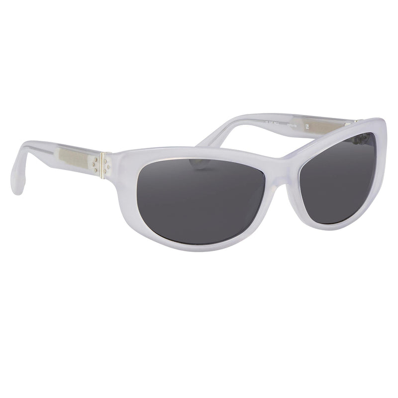 Ann Demeulemeester Sunglasses Cat Eye White 925 Silver with Grey Lenses AD29C4SUN - Watches & Crystals