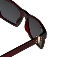 Ann Demeulemeester Sunglasses D-Frame Bordeaux Red 925 Silver with Blue Lenses AD3C3SUN - Watches & Crystals