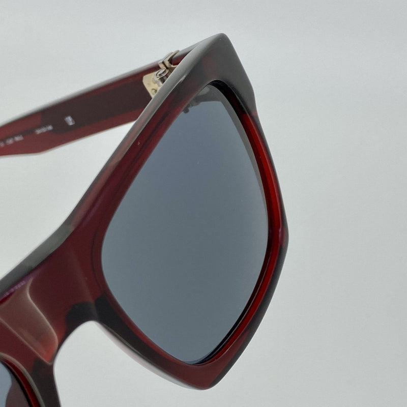 Ann Demeulemeester Sunglasses D-Frame Bordeaux Red 925 Silver with Blue Lenses AD3C3SUN - Watches & Crystals