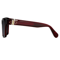 Ann Demeulemeester Sunglasses D-Frame Bordeaux Red 925 Silver with Blue Lenses AD3C3SUN - Watches & Crystals