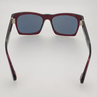 Ann Demeulemeester Sunglasses D-Frame Bordeaux Red 925 Silver with Blue Lenses AD3C3SUN - Watches & Crystals