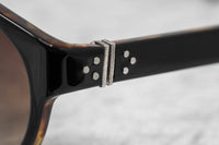 Ann Demeulemeester Sunglasses Flat Top Black & Tortoise Shell 925 Silver with Brown Graduated Lenses Category 3 AD10C6SUN - Watches & Crystals