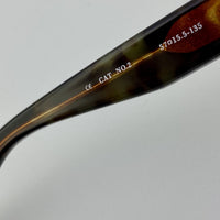 Ann Demeulemeester Sunglasses Flat Top Black Tortoise Shell 925 Silver with Brown Lenses AD2C6SUN - Watches & Crystals