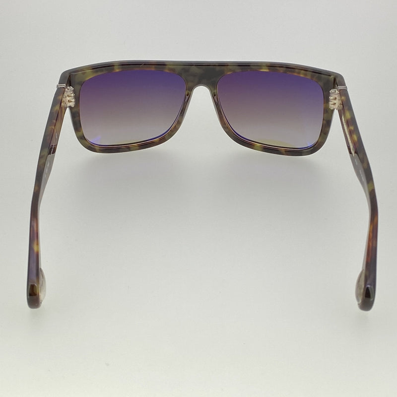 Ann Demeulemeester Sunglasses Flat Top Black Tortoise Shell 925 Silver with Brown Lenses AD2C6SUN - Watches & Crystals