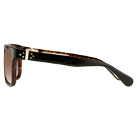 Ann Demeulemeester Sunglasses Flat Top Black Tortoise Shell 925 Silver with Brown Lenses AD2C6SUN - Watches & Crystals