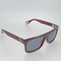 Ann Demeulemeester Sunglasses Flat Top Bordeaux Red 925 Silver with Blue Lenses AD2C3SUN - Watches & Crystals