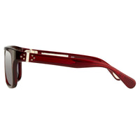 Ann Demeulemeester Sunglasses Flat Top Bordeaux Red 925 Silver with Blue Lenses AD2C3SUN - Watches & Crystals