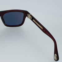 Ann Demeulemeester Sunglasses Flat Top Bordeaux Red 925 Silver with Blue Lenses AD2C3SUN - Watches & Crystals