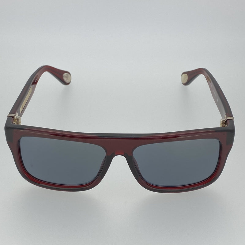 Ann Demeulemeester Sunglasses Flat Top Bordeaux Red 925 Silver with Blue Lenses AD2C3SUN - Watches & Crystals