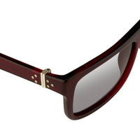 Ann Demeulemeester Sunglasses Flat Top Bordeaux Red 925 Silver with Blue Lenses AD2C3SUN - Watches & Crystals