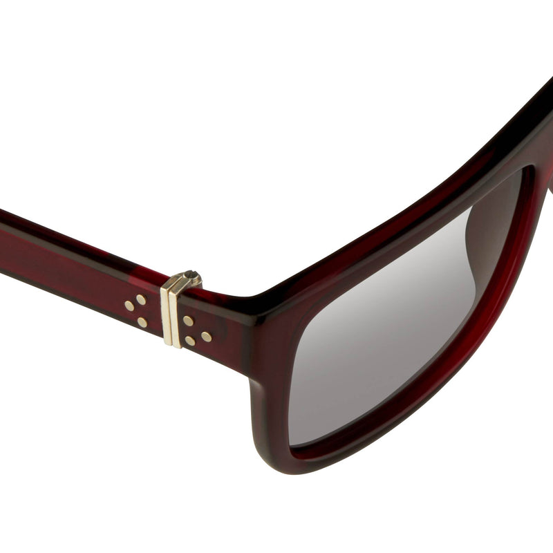 Ann Demeulemeester Sunglasses Flat Top Bordeaux Red 925 Silver with Blue Lenses AD2C3SUN - Watches & Crystals