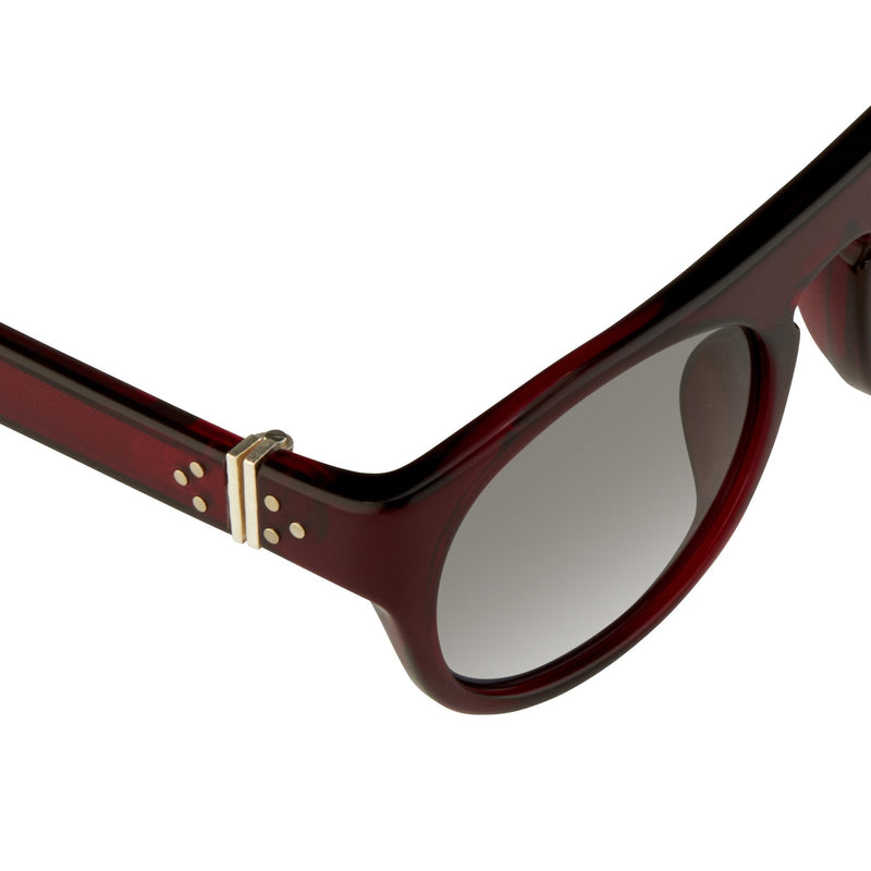 Ann Demeulemeester Sunglasses Flat Top Bordeaux Red 925 Silver with Blue Lenses Category 2 AD10C3SUN - Watches & Crystals