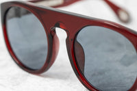 Ann Demeulemeester Sunglasses Flat Top Bordeaux Red 925 Silver with Blue Lenses Category 2 AD10C3SUN - Watches & Crystals