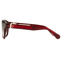 Ann Demeulemeester Sunglasses Flat Top Bordeaux Red 925 Silver with Blue Lenses Category 2 AD10C3SUN - Watches & Crystals