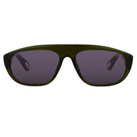 Ann Demeulemeester Sunglasses Flat Top Green 925 Silver with Purple Lenses Category 3 Dark Tint AD1C7SUN - Watches & Crystals