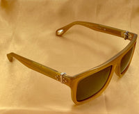 Ann Demeulemeester Sunglasses Flat Top Honey Orange 925 Silver with Green Lenses CAT 3 AD2C5SUN - Watches & Crystals