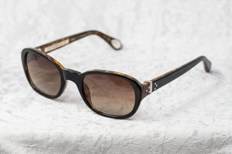 Ann Demeulemeester Sunglasses Oval Black & Tortoise Shell 925 Silver with Brown Graduated Lenses Category 3 AD8C6SUN - Watches & Crystals