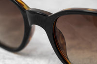 Ann Demeulemeester Sunglasses Oval Black & Tortoise Shell 925 Silver with Brown Graduated Lenses Category 3 AD8C6SUN - Watches & Crystals