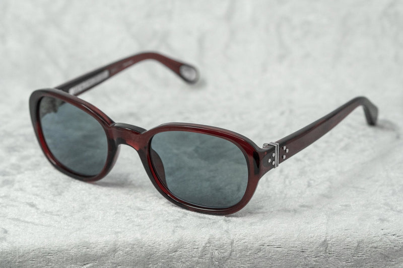 Ann Demeulemeester Sunglasses Oval Bordeaux Red 925 Silver with Blue Lenses Category 2 AD8C3SUN - Watches & Crystals