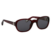 Ann Demeulemeester Sunglasses Oval Bordeaux Red 925 Silver with Blue Lenses Category 2 AD8C3SUN - Watches & Crystals