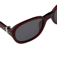 Ann Demeulemeester Sunglasses Oval Bordeaux Red 925 Silver with Blue Lenses Category 2 AD8C3SUN - Watches & Crystals