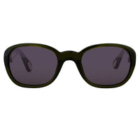 Ann Demeulemeester Sunglasses Oval Green 925 Silver with Purple Lenses Category 3 AD8C7SUN - Watches & Crystals