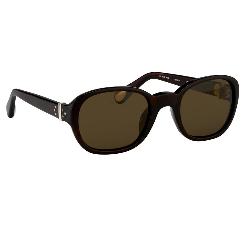 Ann Demeulemeester Sunglasses Oval Tortoise Shell 925 Silver with Brown Lenses Category 3 AD8C4SUN - Watches & Crystals