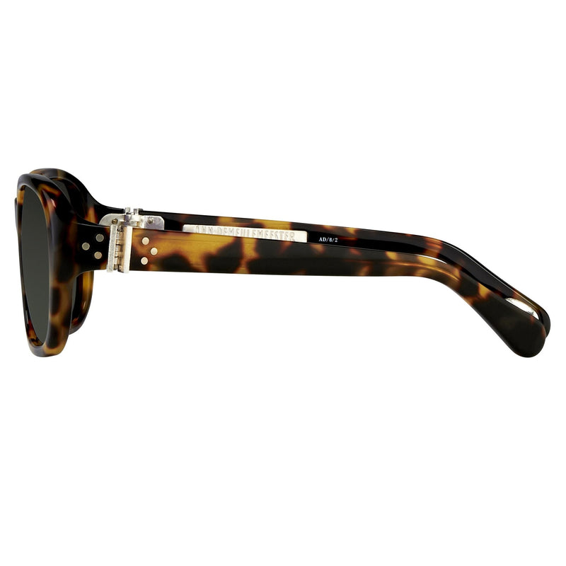 Ann Demeulemeester Sunglasses Oval Tortoise Shell 925 Silver with Grey Lenses Category 3 AD8C2SUN - Watches & Crystals