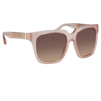 Ann Demeulemeester Sunglasses Oversized Blush Pink with Brown Lenses 925 Silver AD21C5SUN - Watches & Crystals