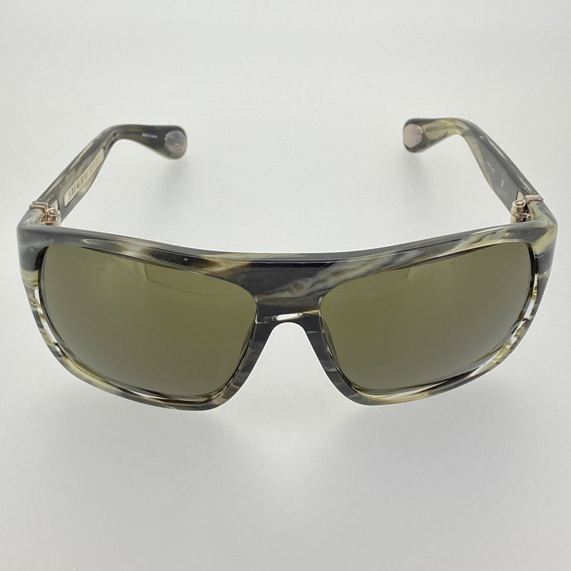 Ann Demeulemeester Sunglasses Oversized Brown Horn 925 Silver with Green Lenses CAT3 AD31C3SUN - Watches & Crystals