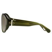 Ann Demeulemeester Sunglasses Oversized Green 925 Silver with Green Graduated Lenses CAT3 AD6C7SUN - Watches & Crystals