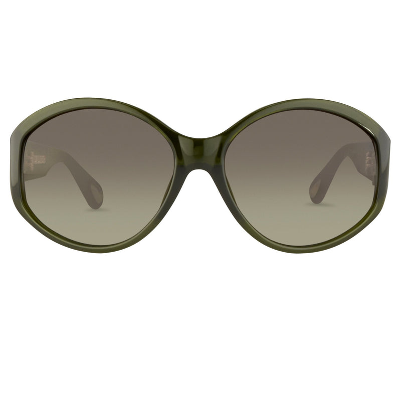 Ann Demeulemeester Sunglasses Oversized Green 925 Silver with Green Graduated Lenses CAT3 AD6C7SUN - Watches & Crystals