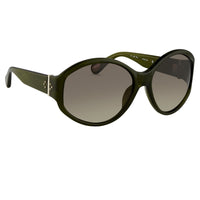 Ann Demeulemeester Sunglasses Oversized Green 925 Silver with Green Graduated Lenses CAT3 AD6C7SUN - Watches & Crystals