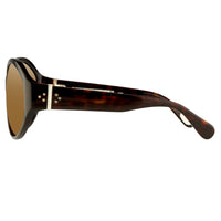 Ann Demeulemeester Sunglasses Oversized Tortoise Shell 925 Silver with Brown Lenses Category 3 AD6C4SUN - Watches & Crystals