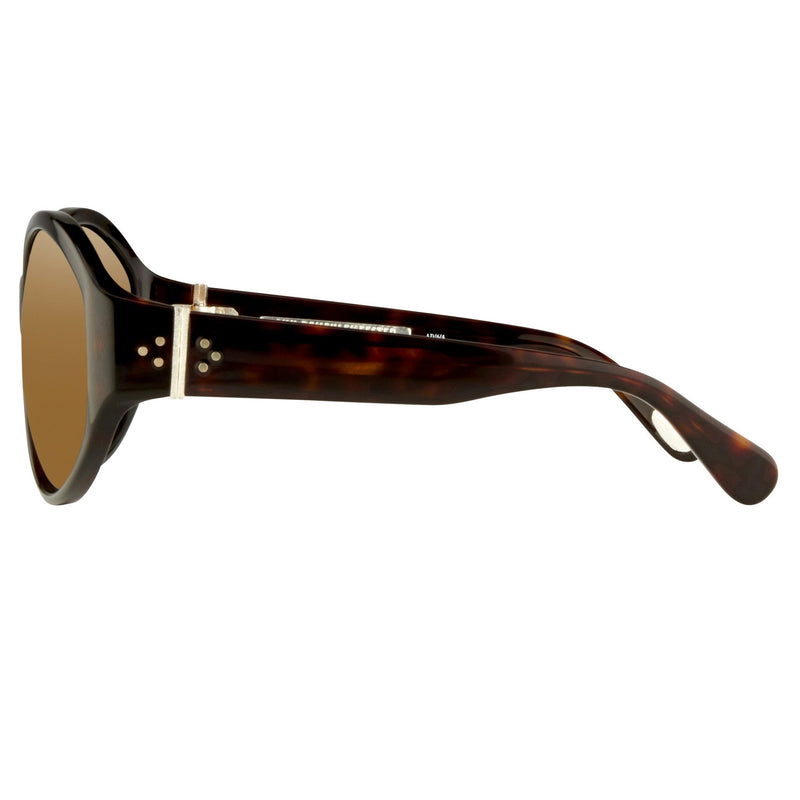 Ann Demeulemeester Sunglasses Oversized Tortoise Shell 925 Silver with Brown Lenses Category 3 AD6C4SUN - Watches & Crystals