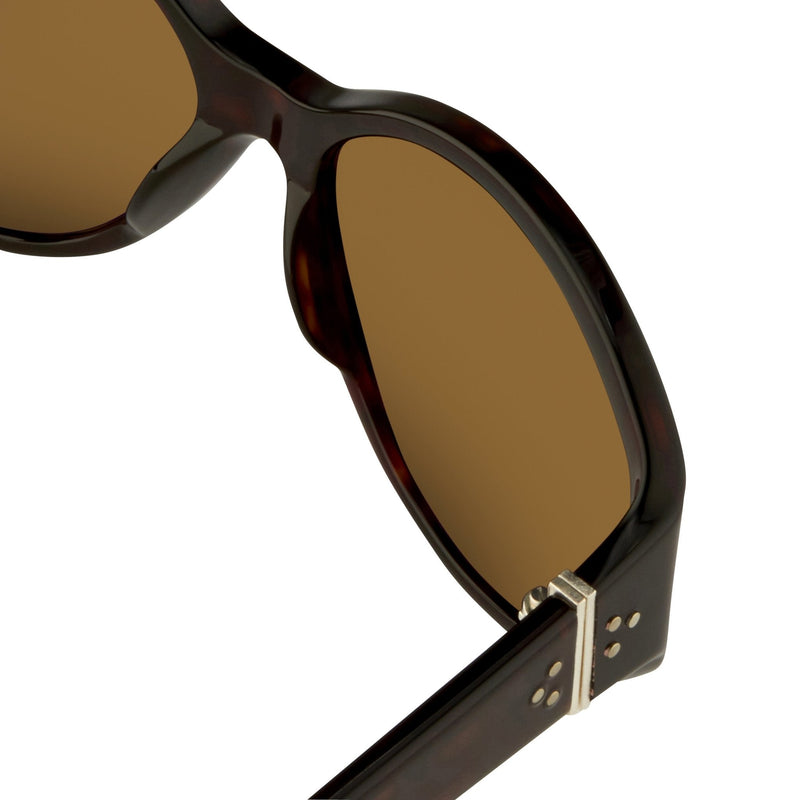 Ann Demeulemeester Sunglasses Oversized Tortoise Shell 925 Silver with Brown Lenses Category 3 AD6C4SUN - Watches & Crystals