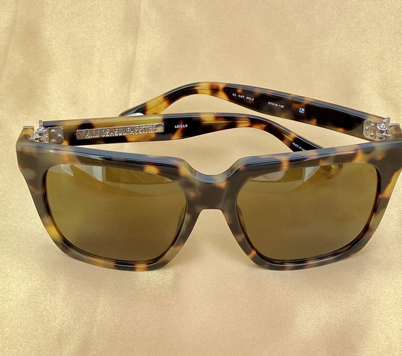 Ann Demeulemeester Sunglasses Oversized Tortoise Shell with Brown Lenses CAT3 AD21C2SUN - Watches & Crystals