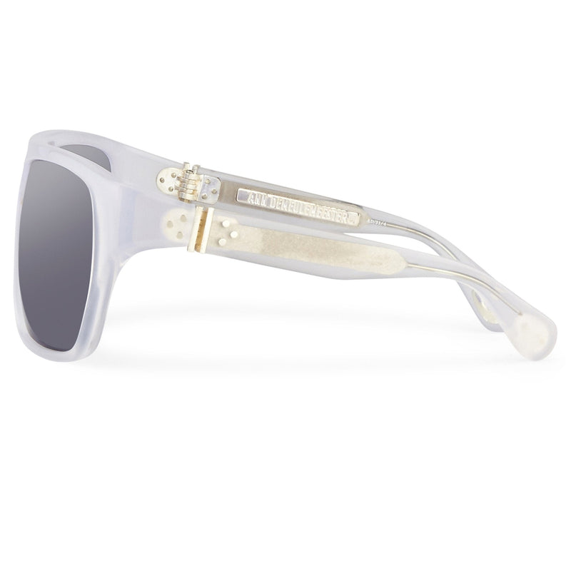 Ann Demeulemeester Sunglasses Oversized White 925 Silver with Grey Lenses AD31C4SUN - Watches & Crystals