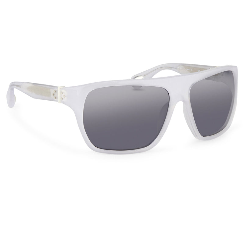 Ann Demeulemeester Sunglasses Oversized White 925 Silver with Grey Lenses AD31C4SUN - Watches & Crystals