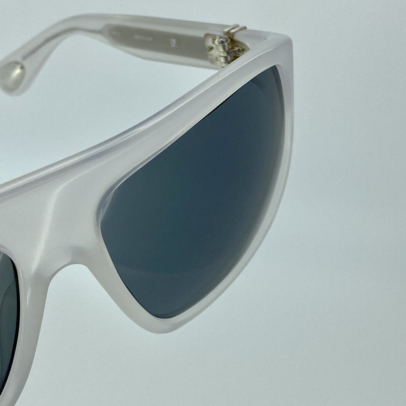 Ann Demeulemeester Sunglasses Oversized White 925 Silver with Grey Lenses AD31C4SUN - Watches & Crystals