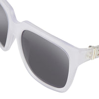 Ann Demeulemeester Sunglasses Oversized White with Grey Lenses 925 Silver AD21C4SUN - Watches & Crystals